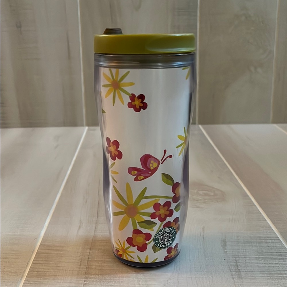 Vintage Starbucks Yellow and Pink Coffee & Tea Tumbler